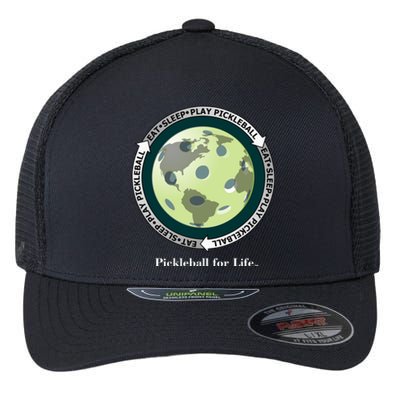 Pickleball | Fun Pickleball | Great Pickleball | Pickleball Shirt | Eat Sleep Pickleball Flexfit Unipanel Trucker Cap