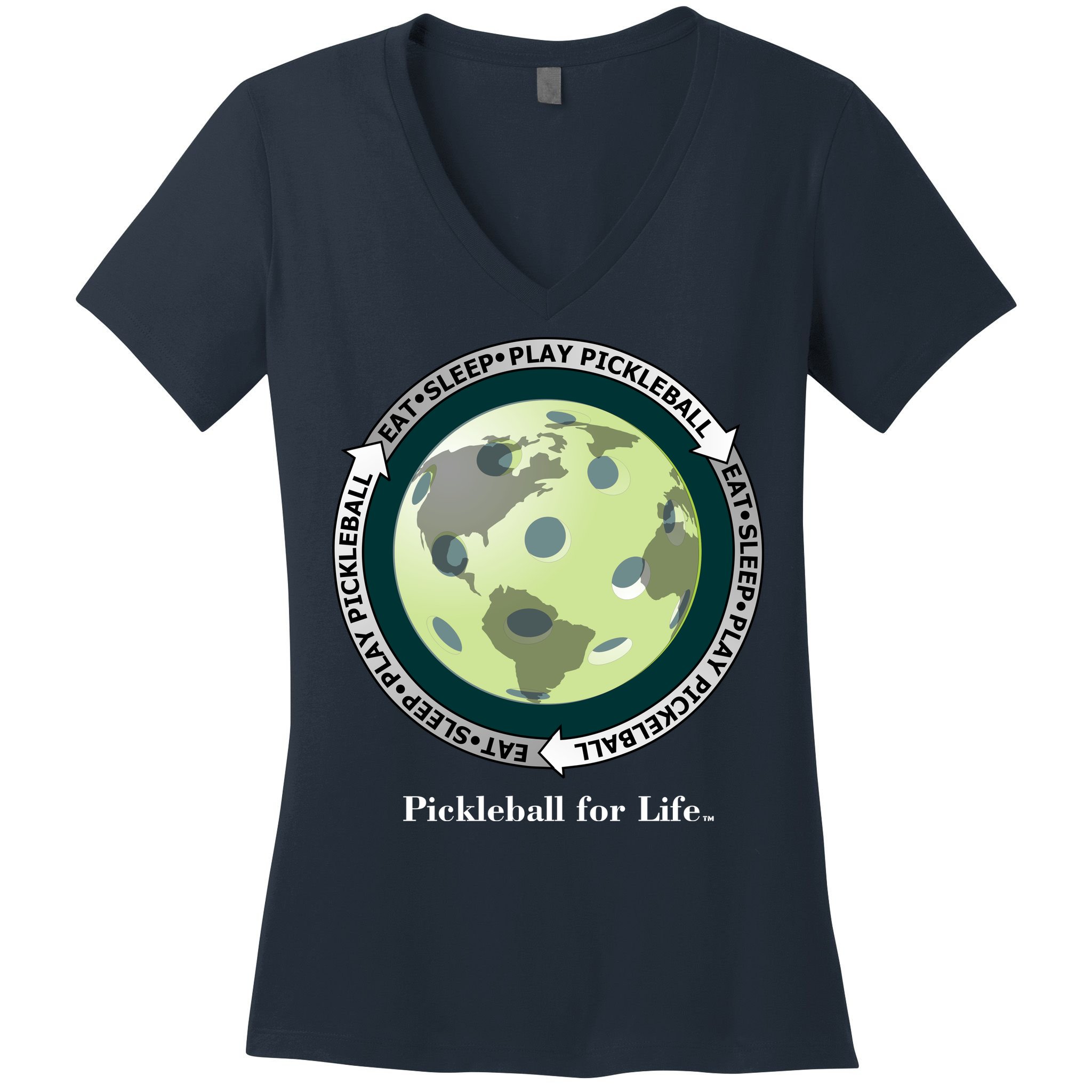 Pickleball | Fun Pickleball | Great Pickleball | Pickleball Shirt | Eat Sleep Pickleball Women's V-Neck T-Shirt