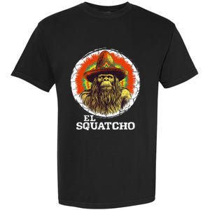 El Squatcho Portrait Western Bigfoot Funny Sasquatch Garment-Dyed Heavyweight T-Shirt