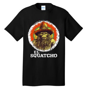 El Squatcho Portrait Western Bigfoot Funny Sasquatch Tall T-Shirt