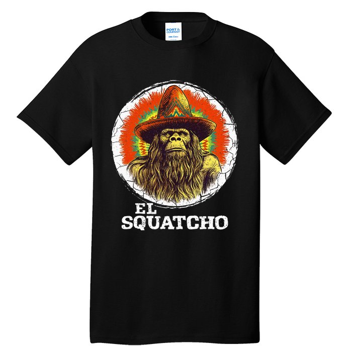 El Squatcho Portrait Western Bigfoot Funny Sasquatch Tall T-Shirt