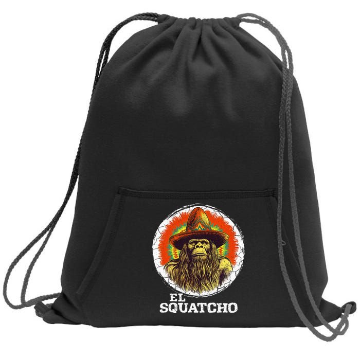 El Squatcho Portrait Western Bigfoot Funny Sasquatch Sweatshirt Cinch Pack Bag