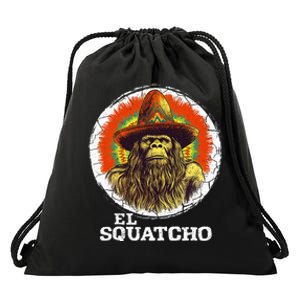 El Squatcho Portrait Western Bigfoot Funny Sasquatch Drawstring Bag