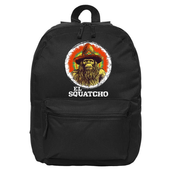 El Squatcho Portrait Western Bigfoot Funny Sasquatch 16 in Basic Backpack