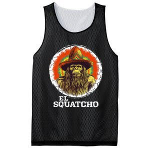 El Squatcho Portrait Western Bigfoot Funny Sasquatch Mesh Reversible Basketball Jersey Tank