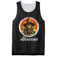 El Squatcho Portrait Western Bigfoot Funny Sasquatch Mesh Reversible Basketball Jersey Tank