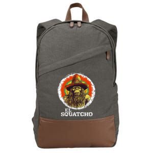 El Squatcho Portrait Western Bigfoot Funny Sasquatch Cotton Canvas Backpack