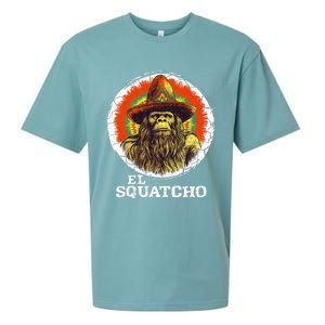 El Squatcho Portrait Western Bigfoot Funny Sasquatch Sueded Cloud Jersey T-Shirt