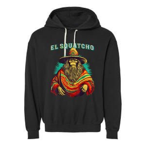 El Squatcho Poncho – Western Bigfoot Funny Sasquatch Garment-Dyed Fleece Hoodie