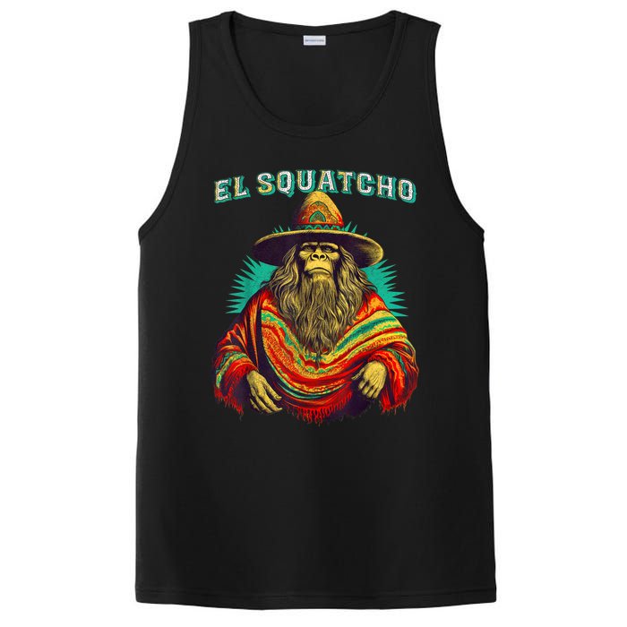 El Squatcho Poncho – Western Bigfoot Funny Sasquatch PosiCharge Competitor Tank