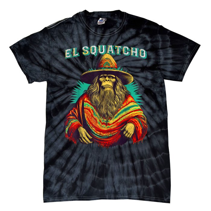 El Squatcho Poncho – Western Bigfoot Funny Sasquatch Tie-Dye T-Shirt