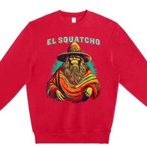 El Squatcho Poncho – Western Bigfoot Funny Sasquatch Premium Crewneck Sweatshirt