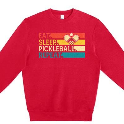 Eat Sleep Pickleball Repeat Premium Crewneck Sweatshirt