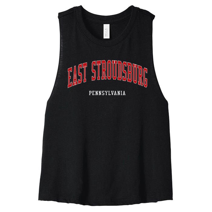 East Stroudsburg Pennsylvania College Style Women's Racerback Cropped Tank