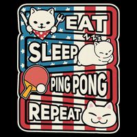 Eat Sleep Ping Pong Repeat Patriotic Table Tennis Outfit Bucket Hat