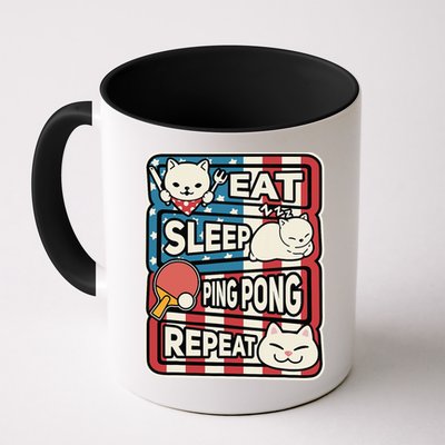 Eat Sleep Ping Pong Repeat Patriotic Table Tennis Outfit Mug