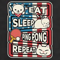 Eat Sleep Ping Pong Repeat Patriotic Table Tennis Outfit 11oz C Handle Ceramic Mug