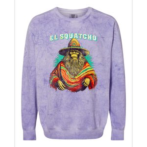 El Squatcho Poncho – Western Bigfoot Funny Sasquatch Gift Colorblast Crewneck Sweatshirt