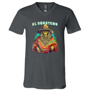 El Squatcho Poncho – Western Bigfoot Funny Sasquatch Gift V-Neck T-Shirt