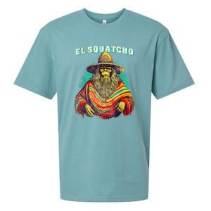 El Squatcho Poncho – Western Bigfoot Funny Sasquatch Gift Sueded Cloud Jersey T-Shirt