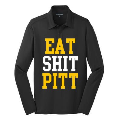 Eat Shit Pitt Silk Touch Performance Long Sleeve Polo