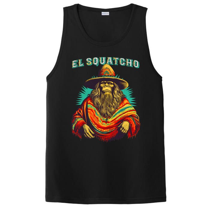 El Squatcho Poncho Western Bigfoot Funny Sasquatch PosiCharge Competitor Tank