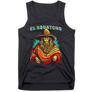 El Squatcho Poncho Western Bigfoot Funny Sasquatch Tank Top