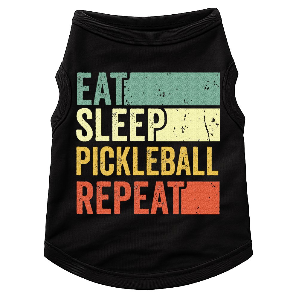 Eat Sleep Pickleball Repeat Vintage Retro Doggie Tank