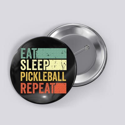 Eat Sleep Pickleball Repeat Vintage Retro Button