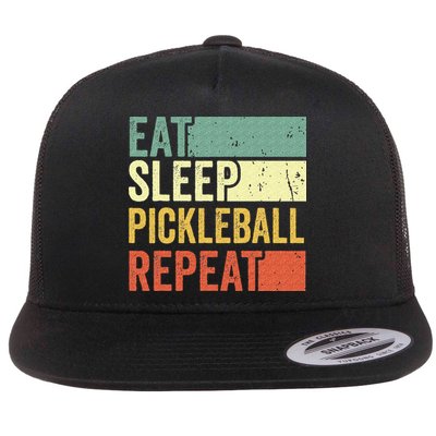 Eat Sleep Pickleball Repeat Vintage Retro Flatbill Hat