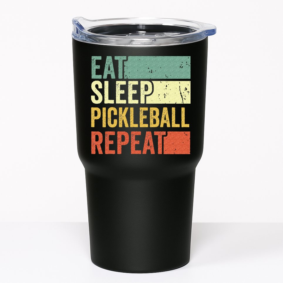 Eat Sleep Pickleball Repeat Vintage Retro Tumbler