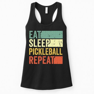 Eat Sleep Pickleball Repeat Vintage Retro Womens Tank Top