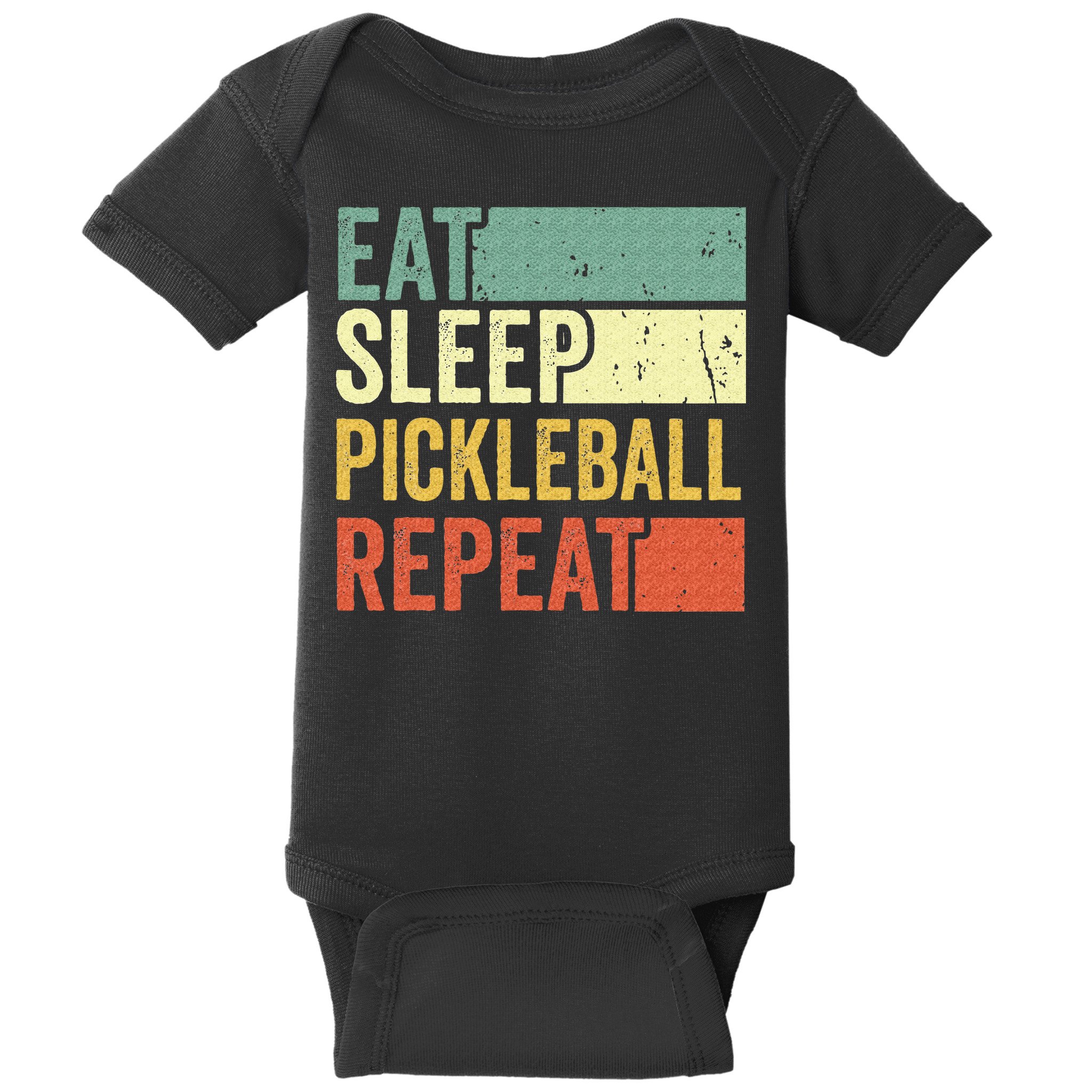 Eat Sleep Pickleball Repeat Vintage Retro Baby Bodysuit