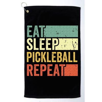 Eat Sleep Pickleball Repeat Vintage Retro Golf Towel