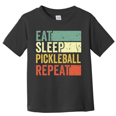 Eat Sleep Pickleball Repeat Vintage Retro Toddler T-Shirt