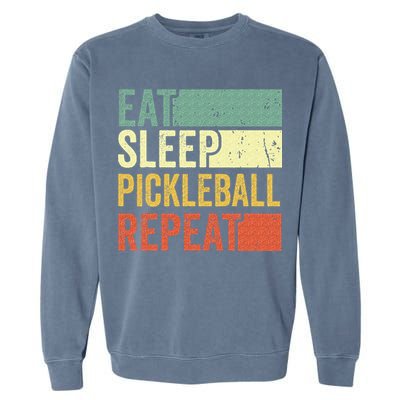 Eat Sleep Pickleball Repeat Vintage Retro Garment-Dyed Sweatshirt