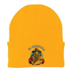 El Squatcho Poncho Taco Western Bigfoot Sasquatch Lovers Knit Cap Winter Beanie