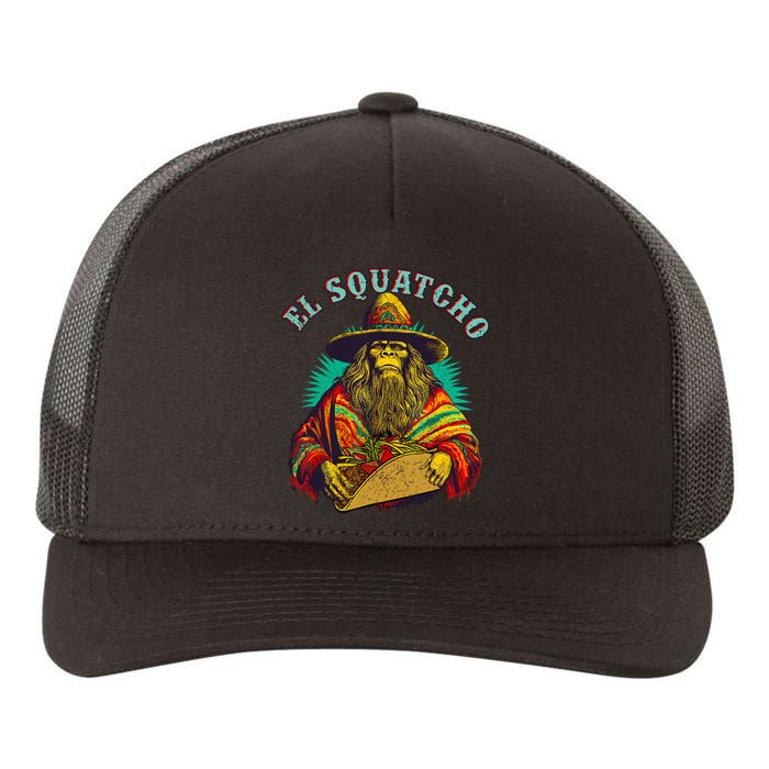 El Squatcho Poncho Taco Western Bigfoot Sasquatch Lovers Yupoong Adult 5-Panel Trucker Hat