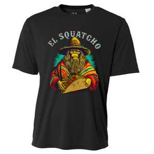 El Squatcho Poncho Taco Western Bigfoot Sasquatch Lovers Cooling Performance Crew T-Shirt