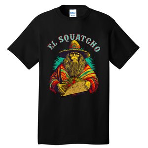 El Squatcho Poncho Taco Western Bigfoot Sasquatch Lovers Tall T-Shirt