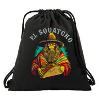 El Squatcho Poncho Taco Western Bigfoot Sasquatch Lovers Drawstring Bag