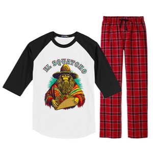 El Squatcho Poncho Taco Western Bigfoot Sasquatch Lovers Raglan Sleeve Pajama Set