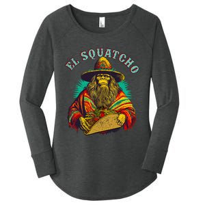 El Squatcho Poncho Taco Western Bigfoot Sasquatch Lovers Women's Perfect Tri Tunic Long Sleeve Shirt