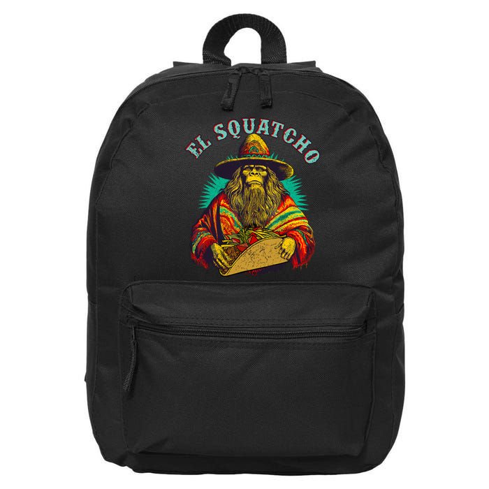 El Squatcho Poncho Taco Western Bigfoot Sasquatch Lovers 16 in Basic Backpack