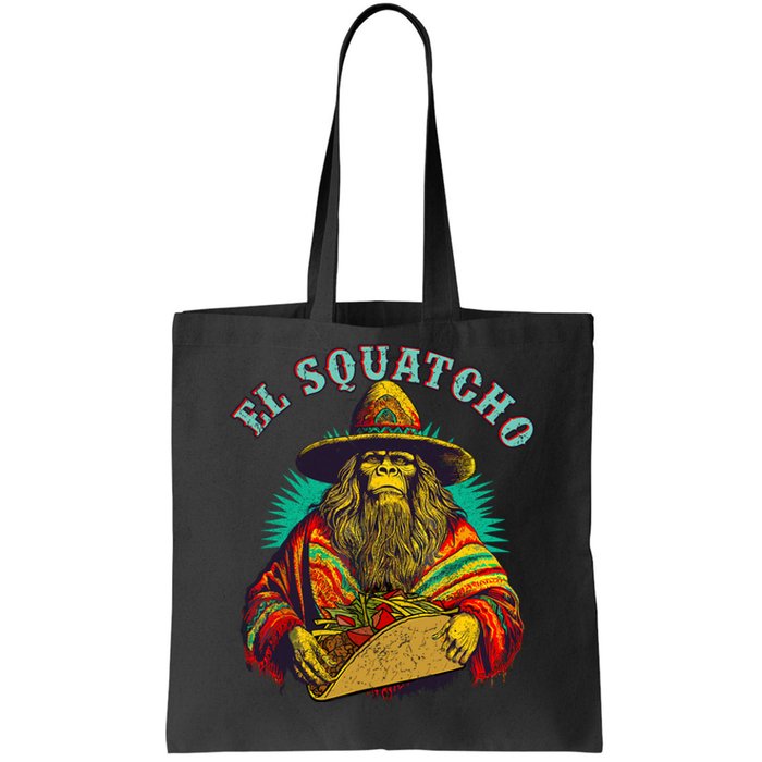 El Squatcho Poncho Taco Western Bigfoot Sasquatch Lovers Tote Bag