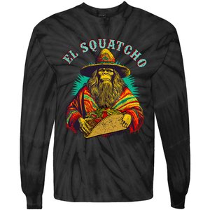 El Squatcho Poncho Taco Western Bigfoot Sasquatch Lovers Tie-Dye Long Sleeve Shirt