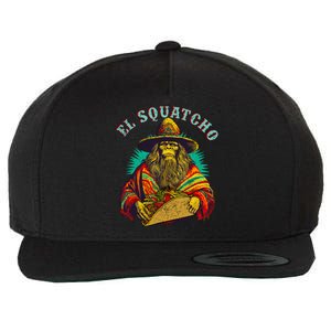 El Squatcho Poncho Taco Western Bigfoot Sasquatch Lovers Wool Snapback Cap