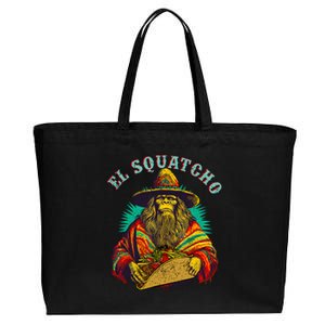 El Squatcho Poncho Taco Western Bigfoot Sasquatch Lovers Cotton Canvas Jumbo Tote