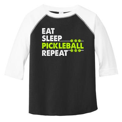 Eat Sleep Pickleball Repeat Funny Pickle Ball Toddler Fine Jersey T-Shirt