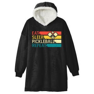 Eat Sleep Pickleball Repeat Hooded Wearable Blanket